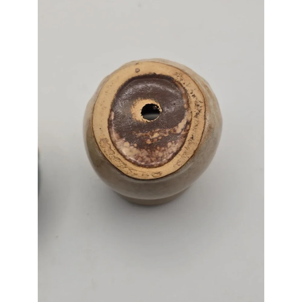 Woodland Mini Owl Planters or Match Stick Holders Tan Beige Brown  Set of 2